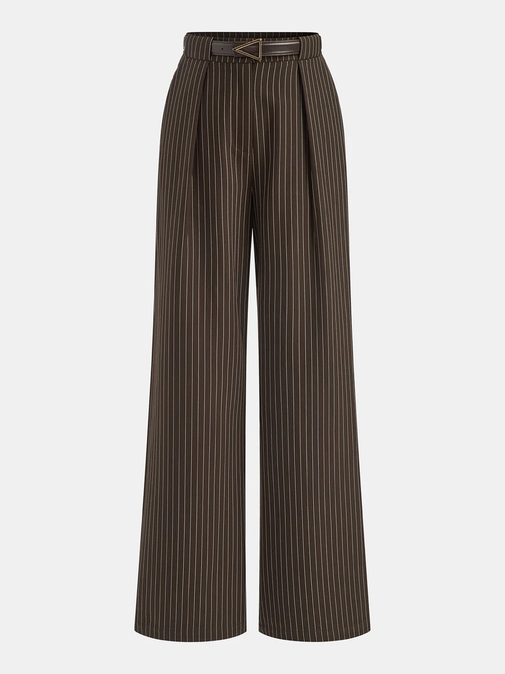 118 Mid-Waist Pinstripe Belted Pants